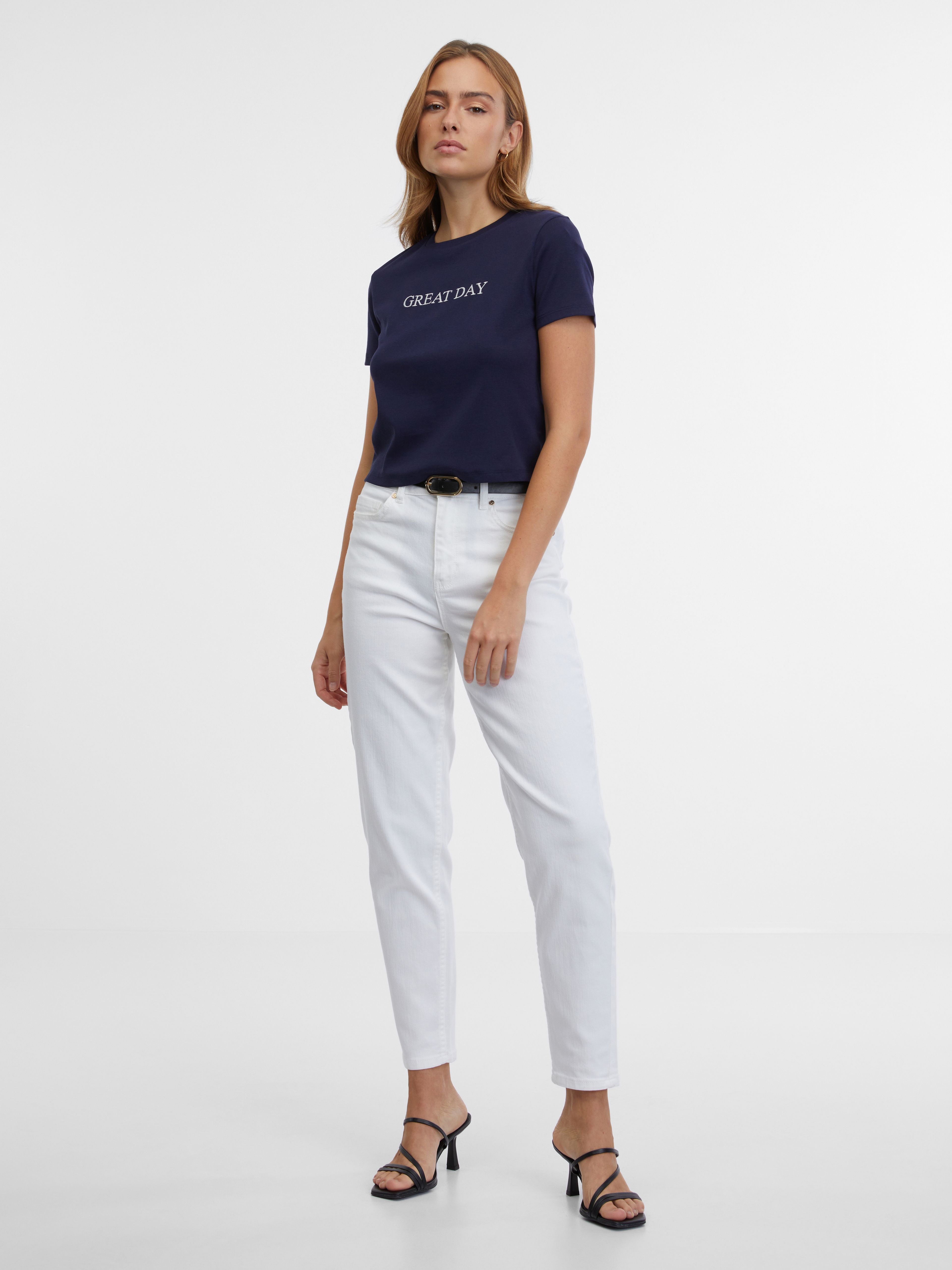 Dunkelblaues Damen-T-Shirt ORSAY