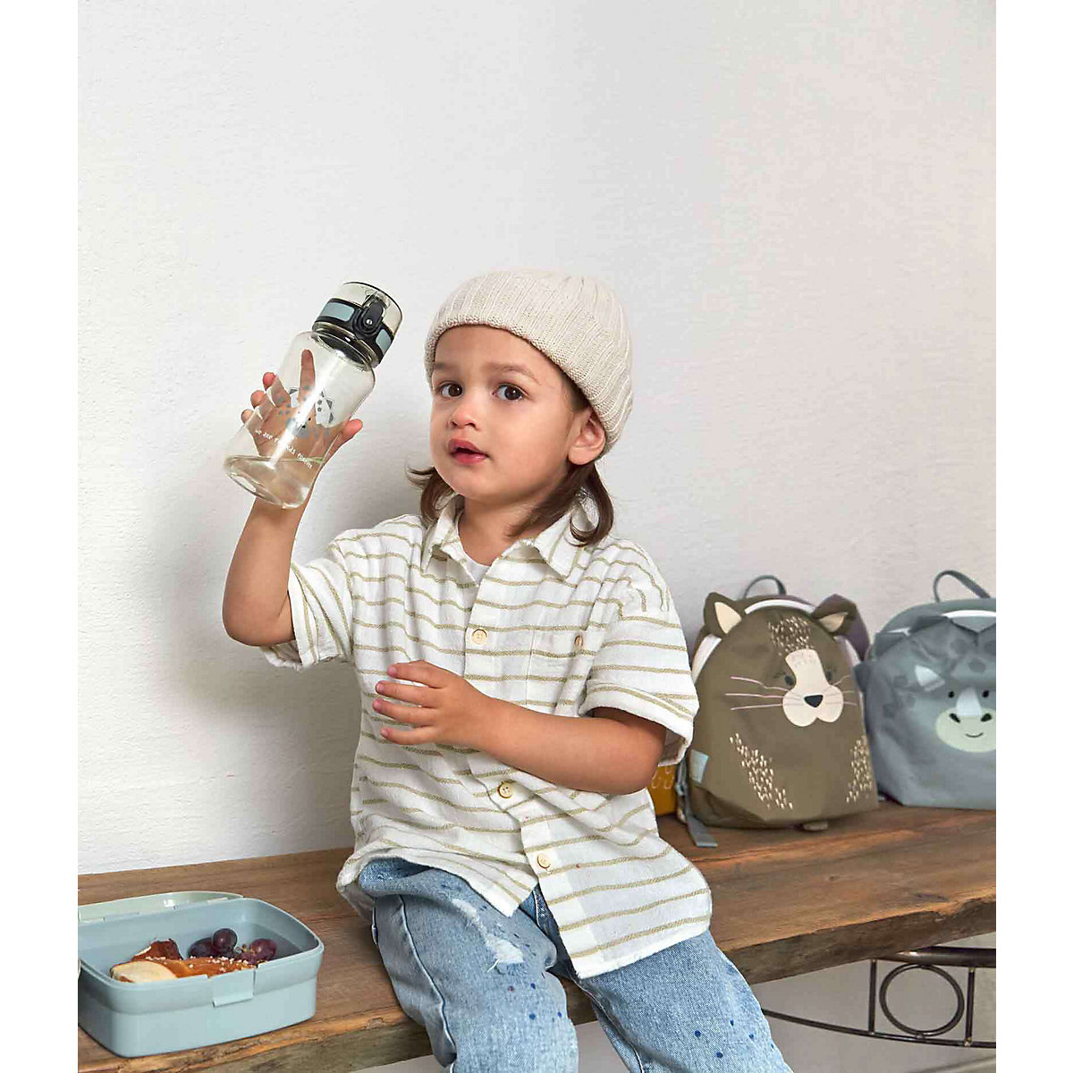 About Friends Kinder Rucksack mit Lunchset Dino grün Kindergartenrucksäcke