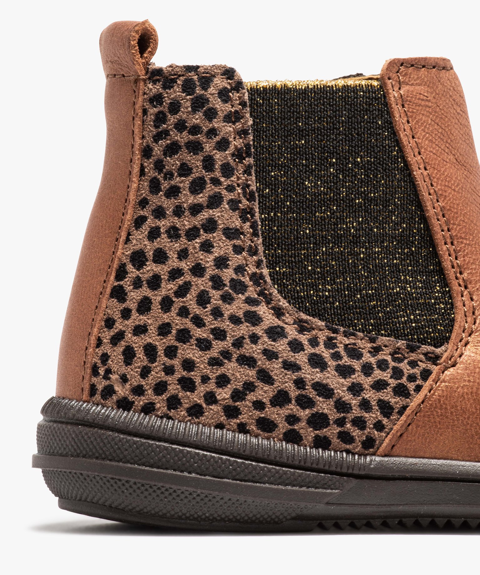 Boots bébé fille dessus cuir irisé faon Chelsea - Bopy | GEMO