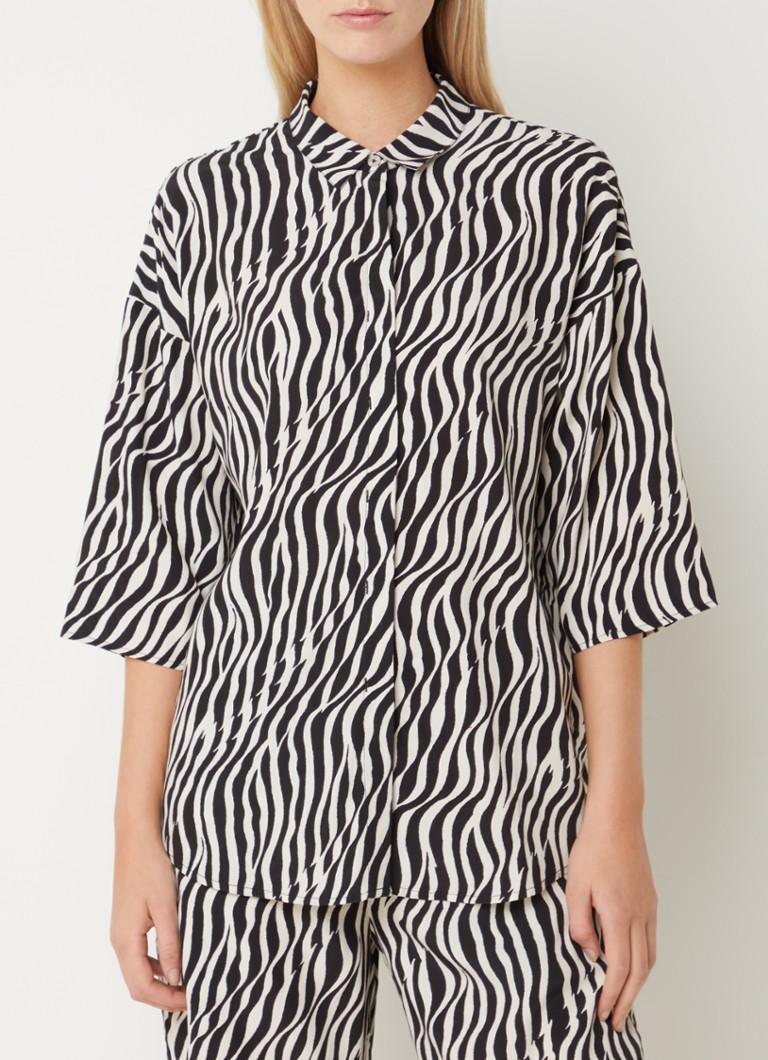 French Connection  Seine Delphine blouse met zebraprint