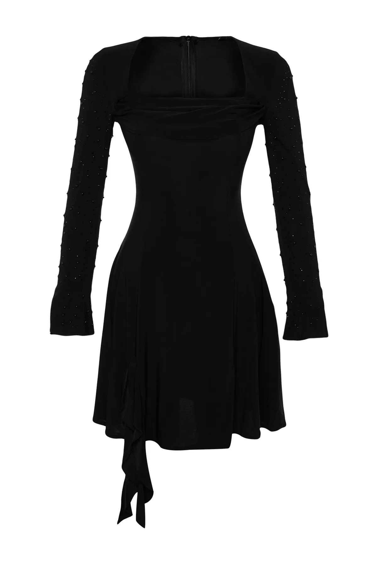 Trendyol Collection  Elegantes Abendkleid mit schwarzen Perlenaccessoires TPRAW24EL00259