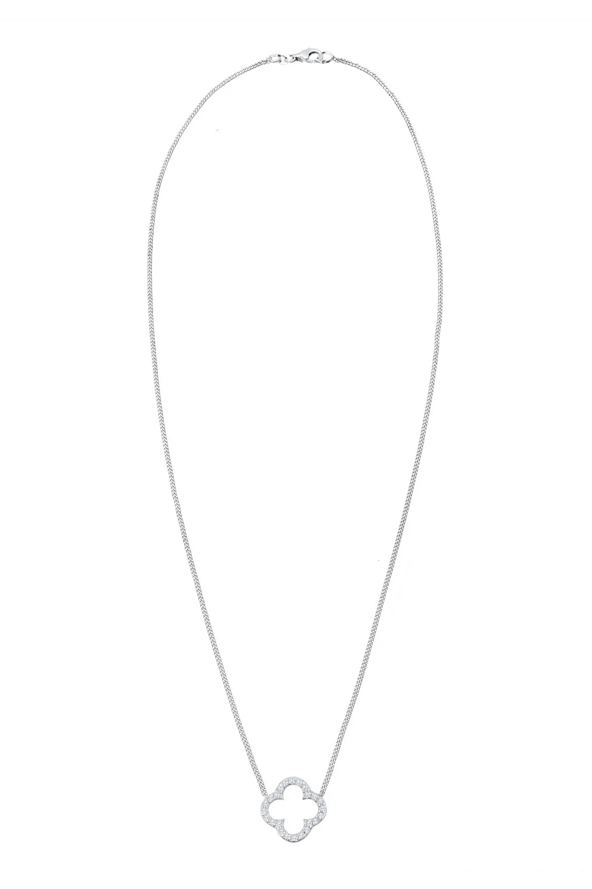 ELLI  Halskette Kleeblatt Glück Zirkonia 925 Silber