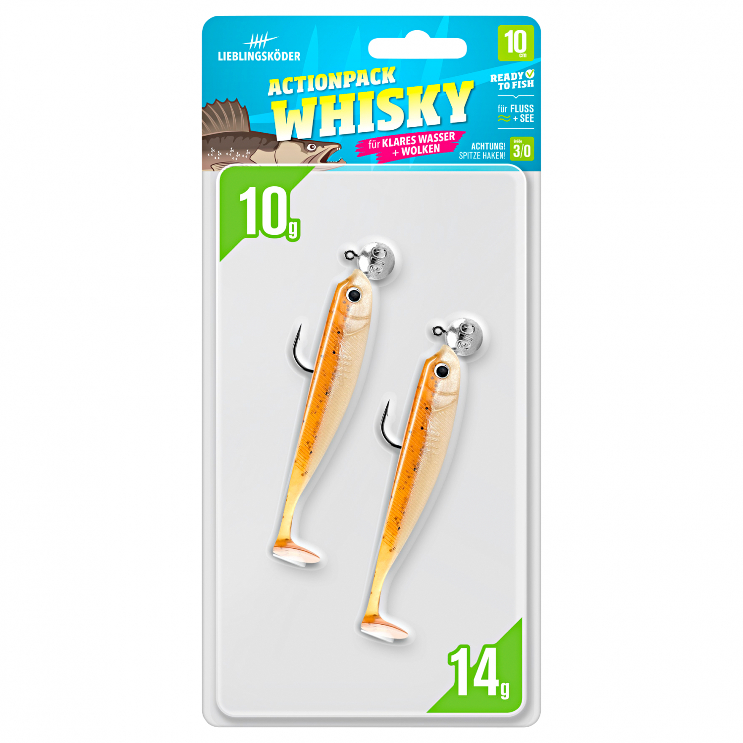 Lieblingsköder Gummifisch Zanderköder (10 cm, Actionpack Whisky)