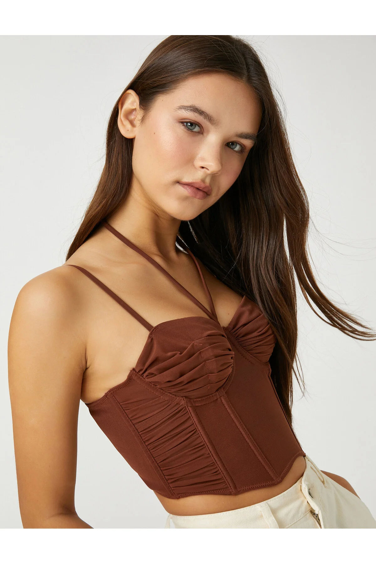 Koton  Bustier mit herzförmigem Ausschnitt und dünnen Trägern