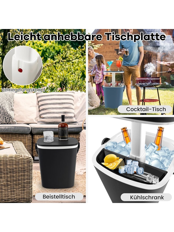 COSTWAY 3-in-1 Kühltisch Cool Bar in Schwarz günstig kaufen onesize