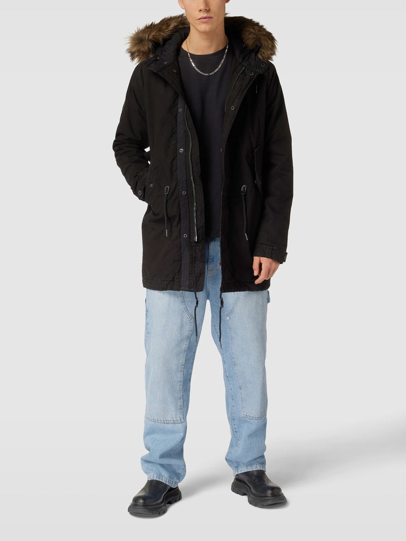 Herren Parka von Superdry in schwarz