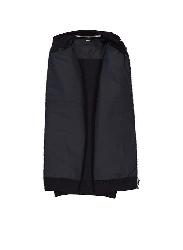 BOSS Black, Blouson Darmando, Mikrofaser Strick, schwarz