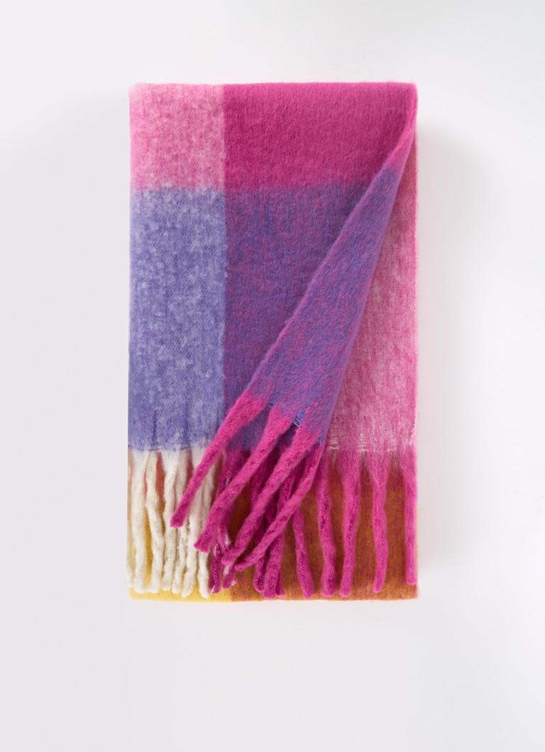 Bufanda a cuadros Benetton con flecos, 210 x 70 cm