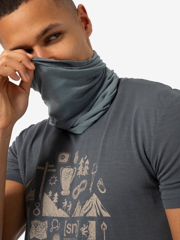 super.natural Merino Multifunktionstuch WANDERLUST NECKWARMER in Dunkelblau günstig kaufen onesize