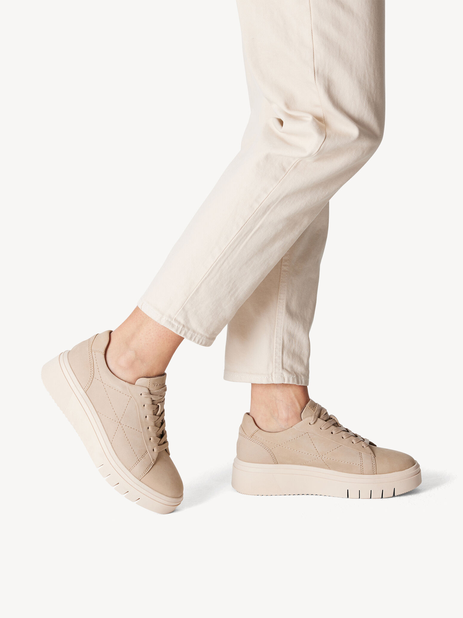Basket en cuir - beige