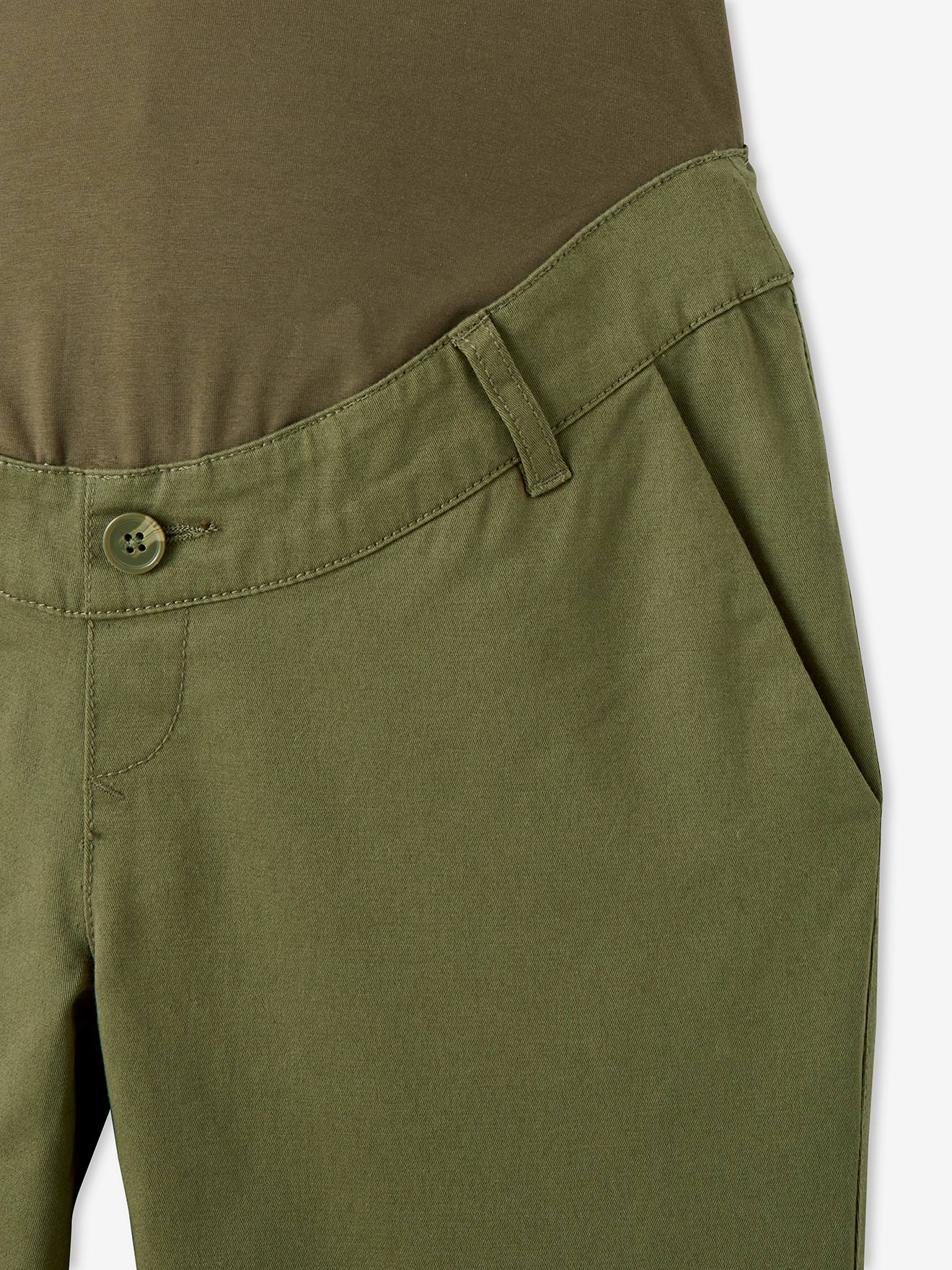 Pantalon chino de grossesse en coton stretch kaki