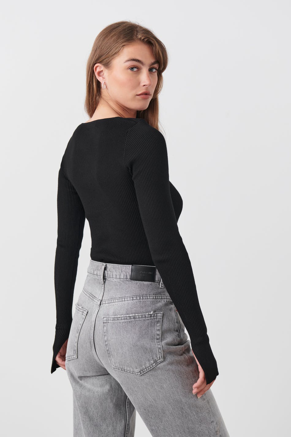 Rib knitted top