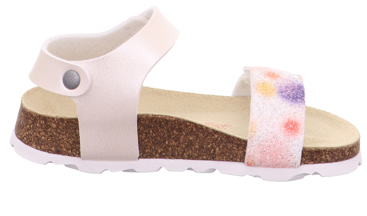 FUSSBETTPANTOFFEL - Weiss/MehrfarbigSandale mit Klettverschluss