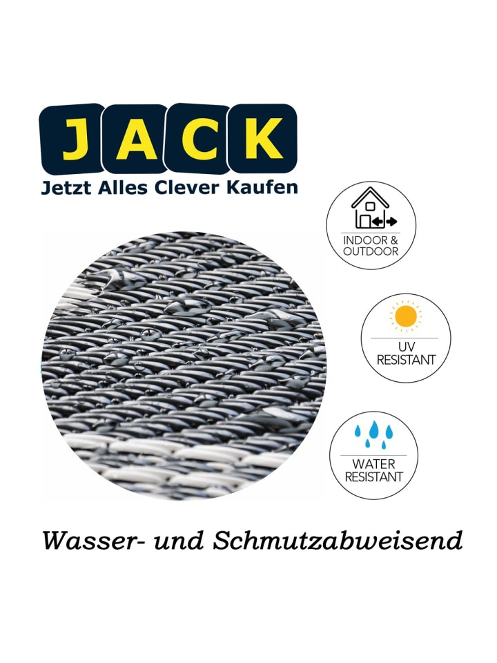 JACK Outdoor Teppich 120x180cm In- & Outdoor in India Anthrazit günstig kaufen 120x180cm