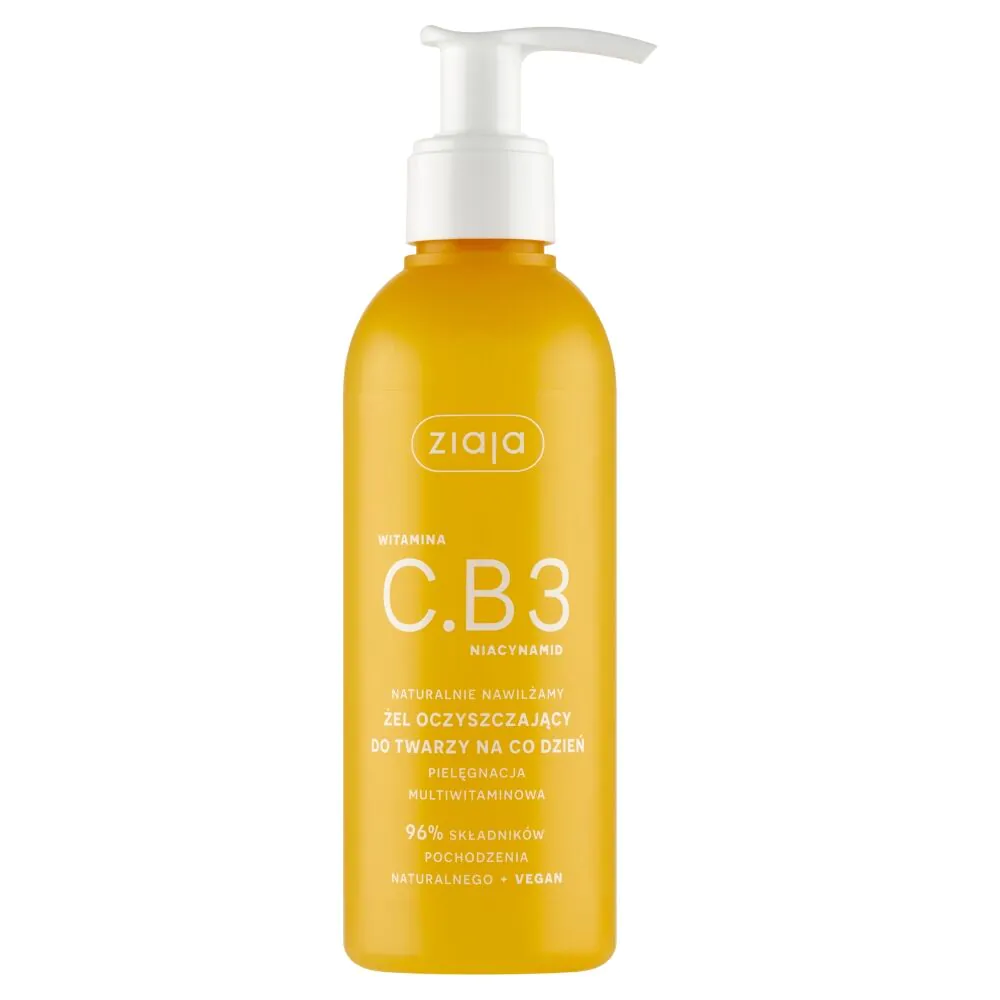 Ziaja vitamino C.B3 niacinamido natūraliai drėkinamasis kasdienis veido valomasis gelis 190 ml