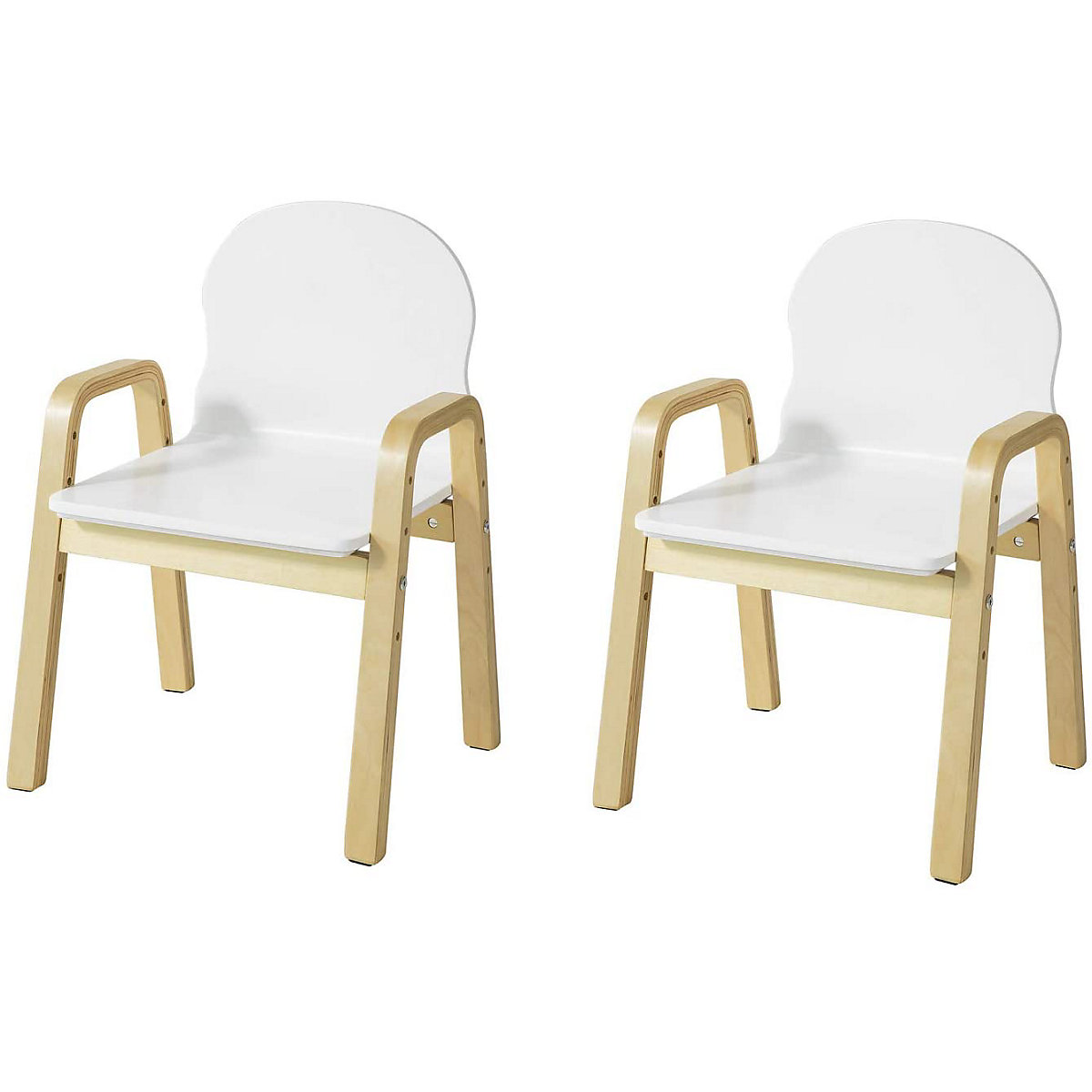 2er Set Kinderstuhl mit Armlehnen und Rückenlehne, höhenverstellbar