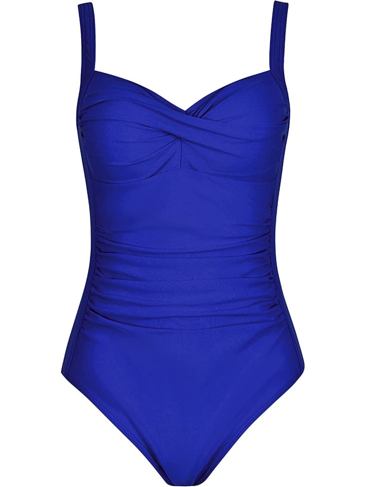 COFI 1453 Eleganter Blauer Badeanzug mit V-Ausschnitt in Blau günstig kaufen