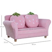 HOMCOM Kindersofa Kindersessel Sofa Couch Kinder Stuhl Kinderzimmer Softsofa Doppelsofa Einzelsofa(Erdbeersofa)