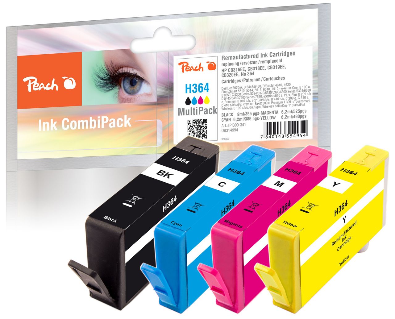 Peach Spar Pack Tintenpatronen ersetzt HP No. 364
