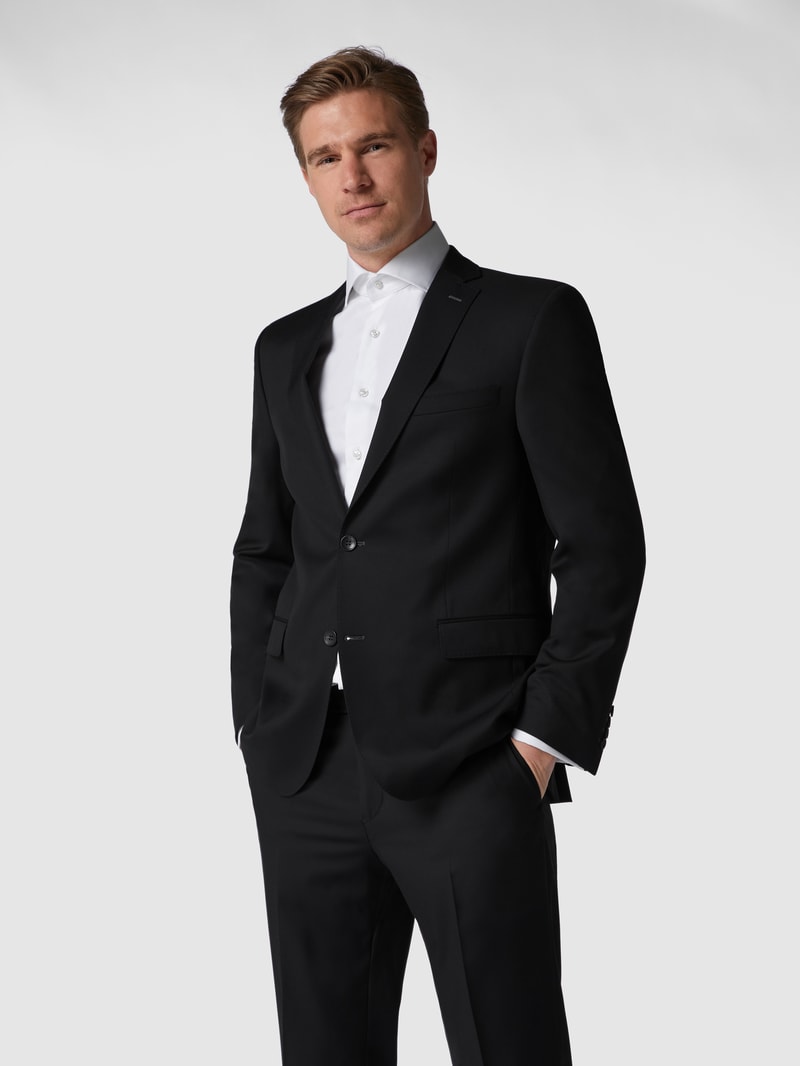 Modern Fit 2-Knopf-Sakko aus Schurwolle in schwarz