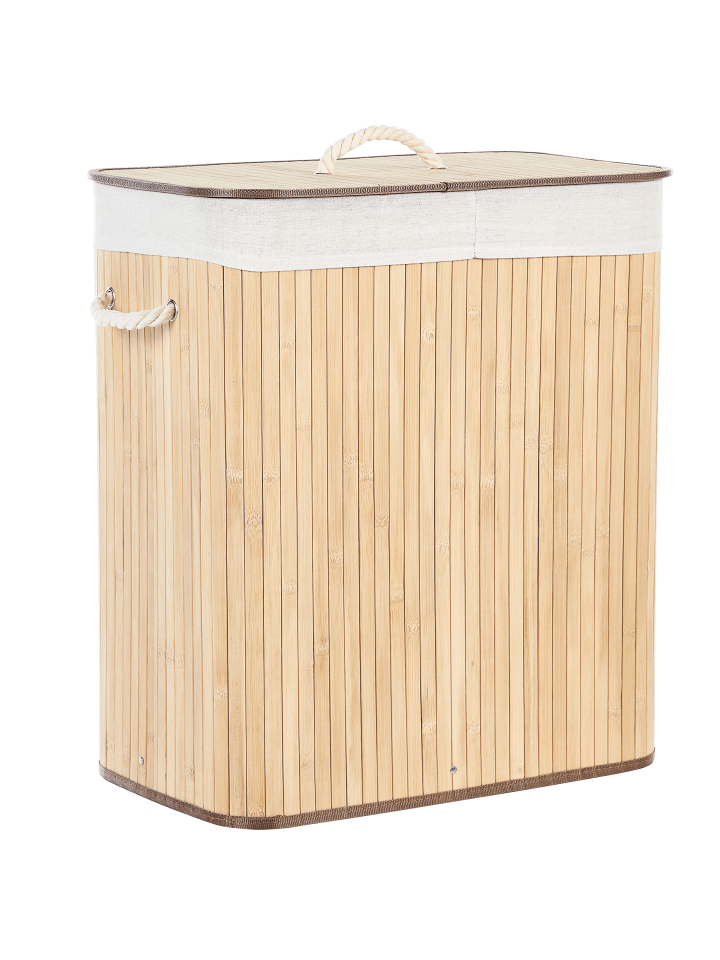 Beliani Wäschekörbe KANDY in Heller Holzfarbton - (W) 50 x (H) 60 x (L) 30 cm günstig kaufen onesize