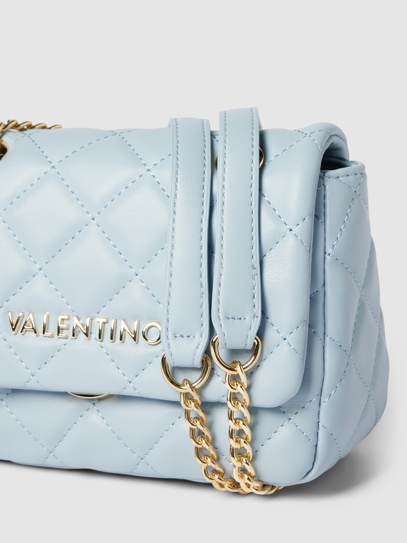 Tote-Bag mit Label-Applikation Modell 'OCARINA' in bleu