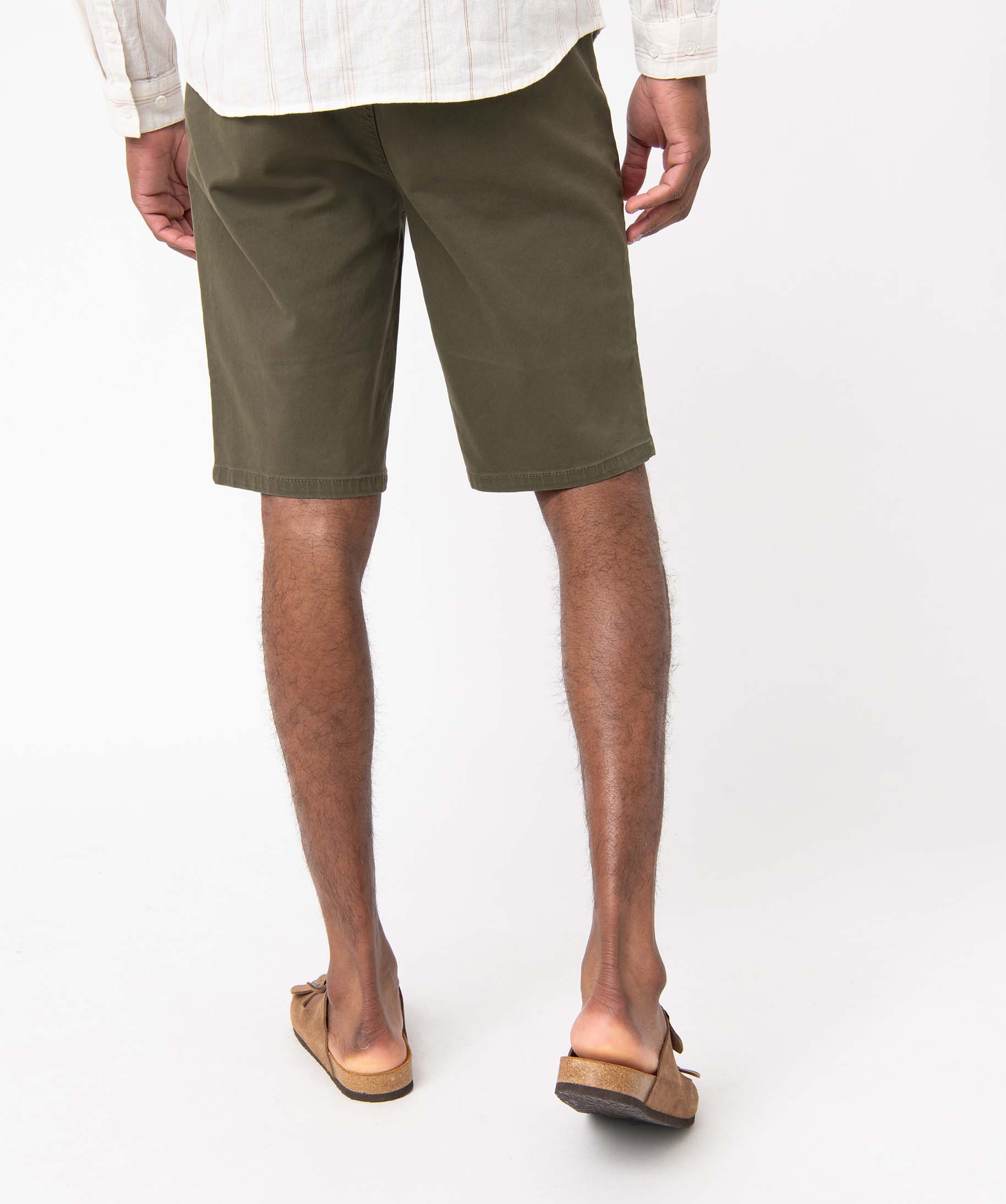 Bermuda homme coupe chino à taille élastiquée kaki | GEMO
