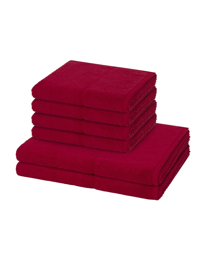 Möve for Frottana 4 X Handtuch 2 X Duschtuch im Set Pearl in Ruby günstig kaufen 6