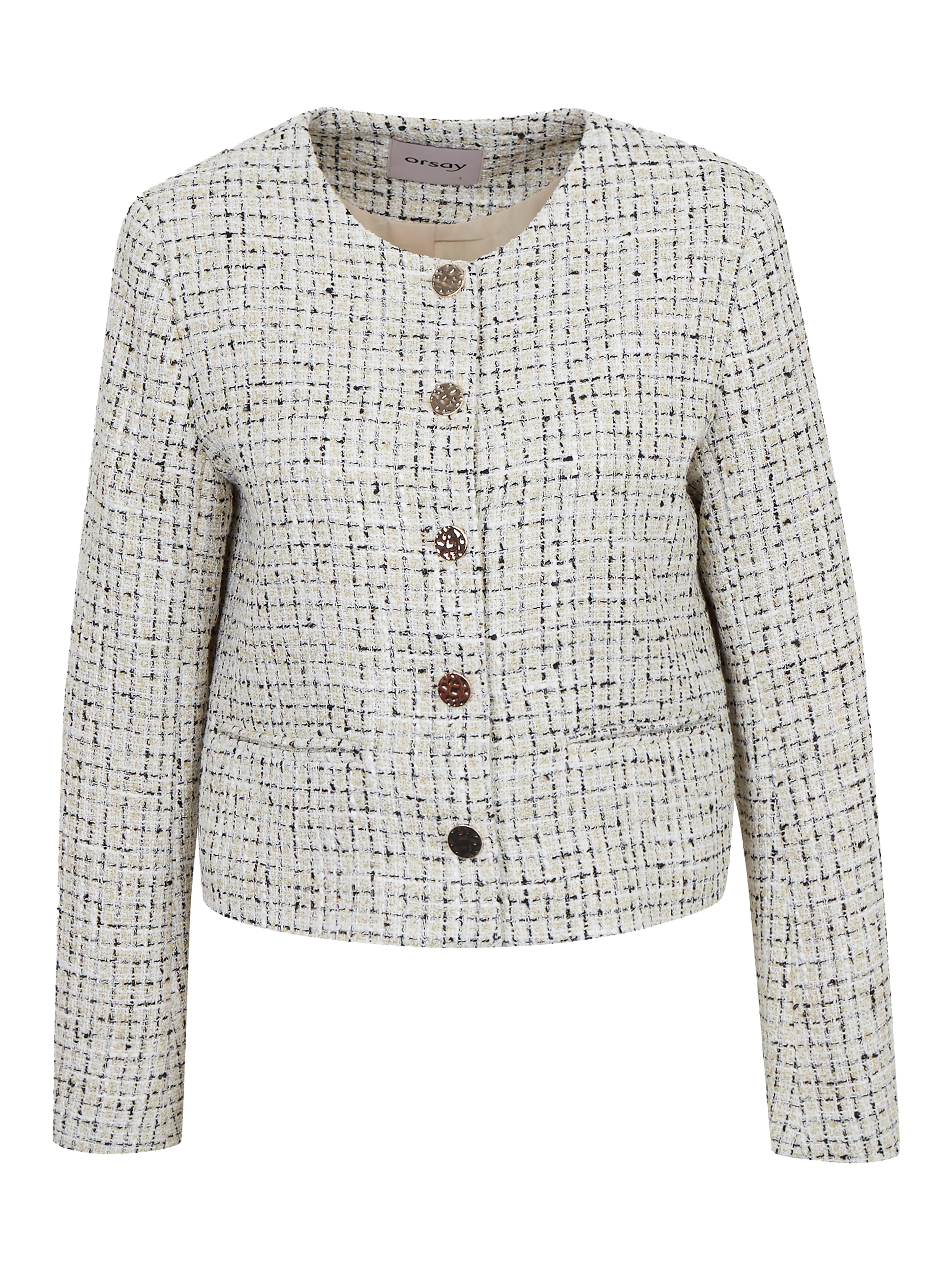 Cremefarbene gemusterte Damenjacke ORSAY