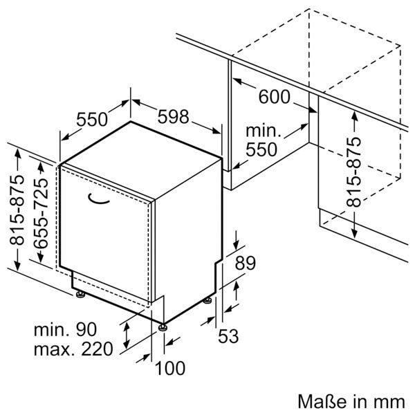Constructa vollintegrierbarer Geschirrspüler, CG6VX00ETE, 12 Maßgedecke