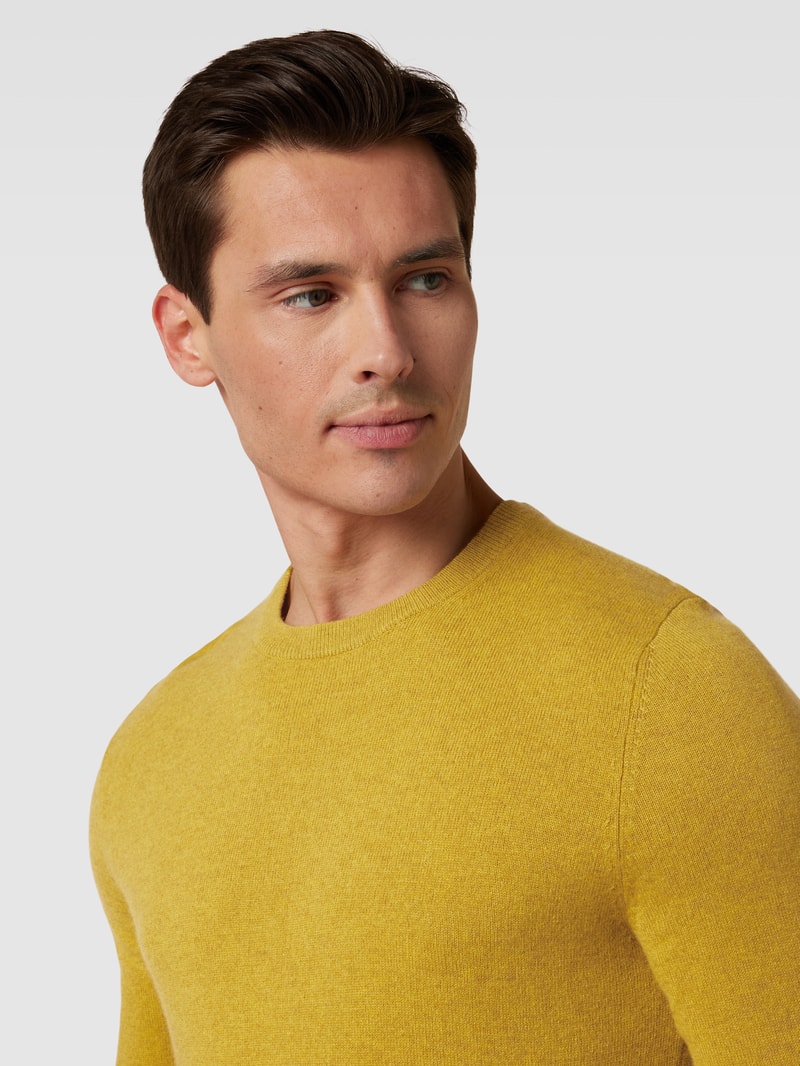 Strickpullover in melierter Optik in senfgelb meliert