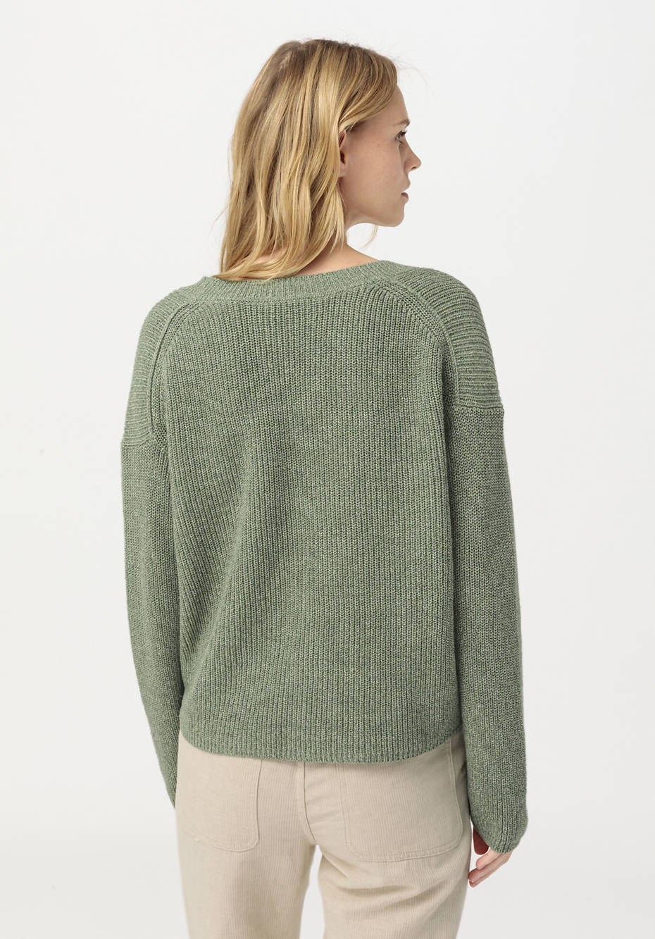 Cardigan aus Bio-Baumwolle mit Leinen