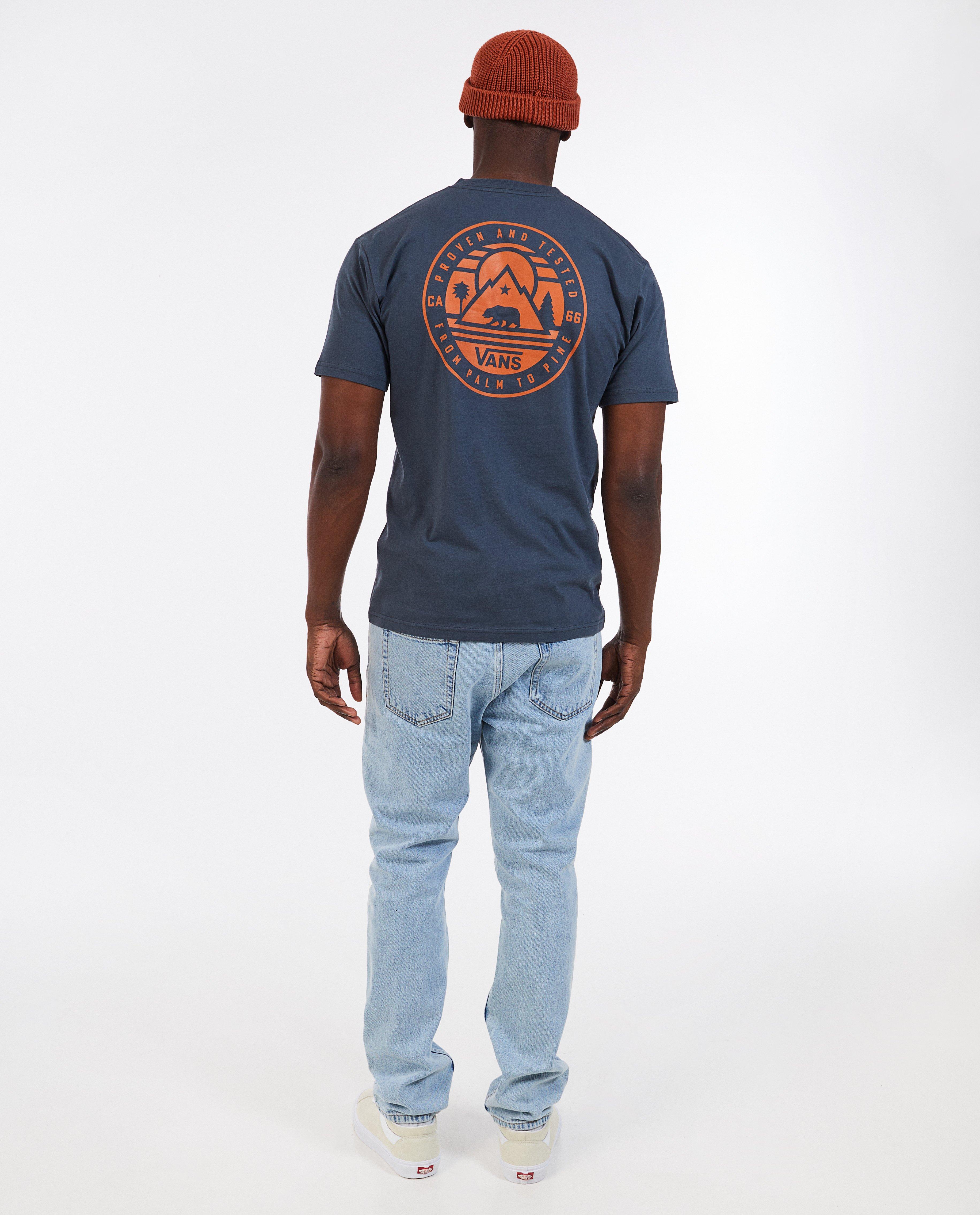 Vans mörkgrå t-shirt med mörkblått tryck