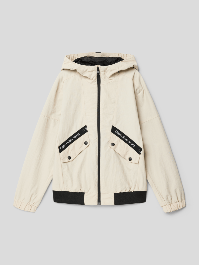 Jacke mit Label-Details in beige