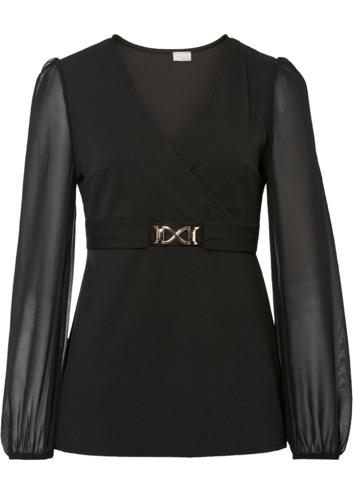 Langarmshirt, Chiffon-Ärmel