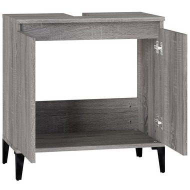 vidaXL Badezimmerspiegelschrank Waschbeckenunterschrank Grau Sonoma 58x33x60 cm Holzwerkstoff (1-St)