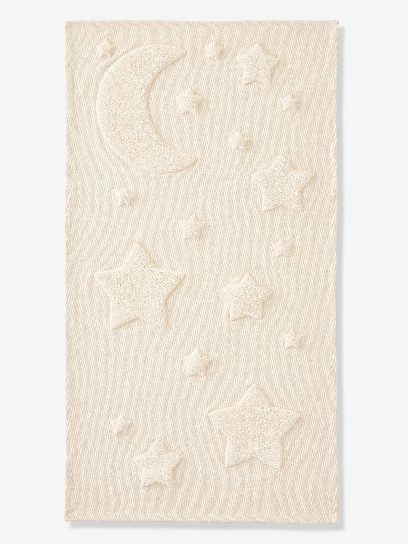 Vertbaudet Kinderzimmer-Teppich LUNA, Mond & Sterne - beige
