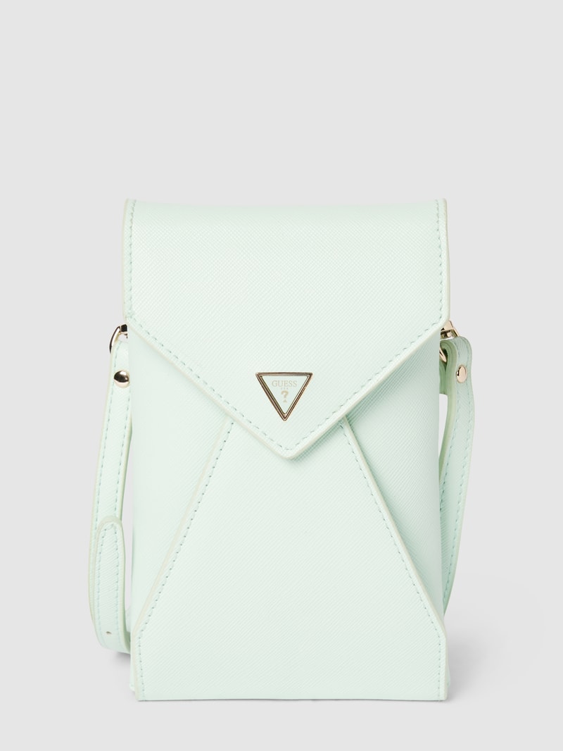 Handytasche mit Label-Applikation in pink