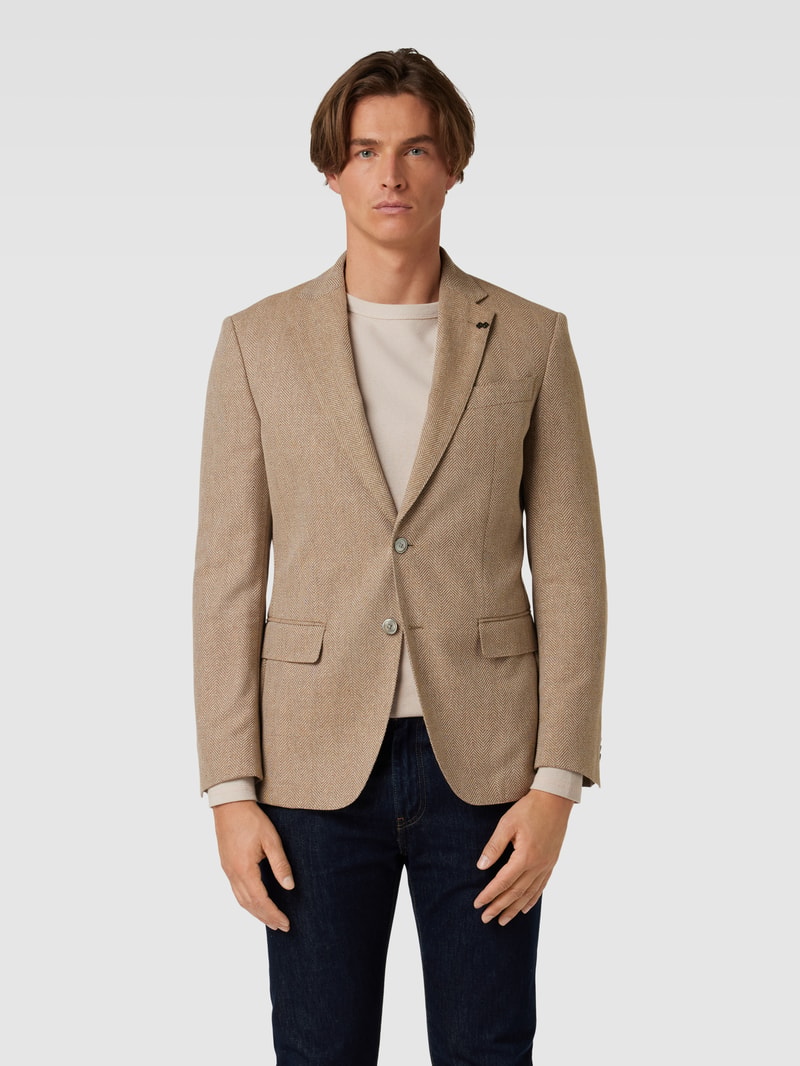 2-Knopf-Sakko mit Strukturmuster Modell 'Hutson' in beige