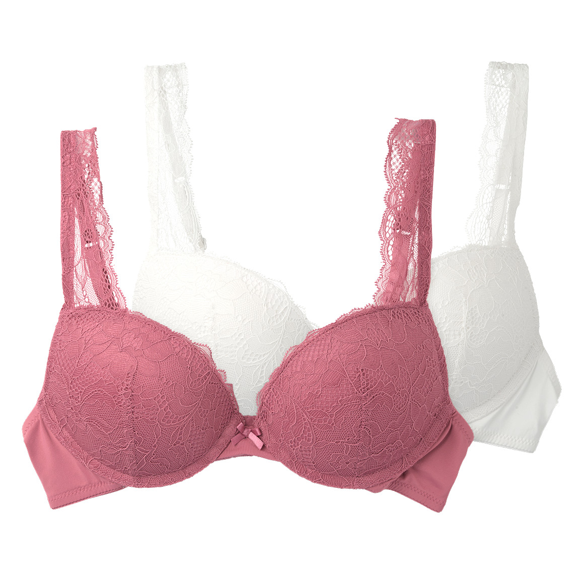 2 Damen Push-Up-BHs  mit Spitze