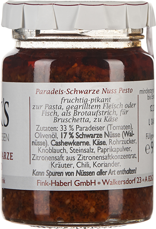 Fink's Delikatessen Paradeis-Schwarze Nuss Pesto 110g