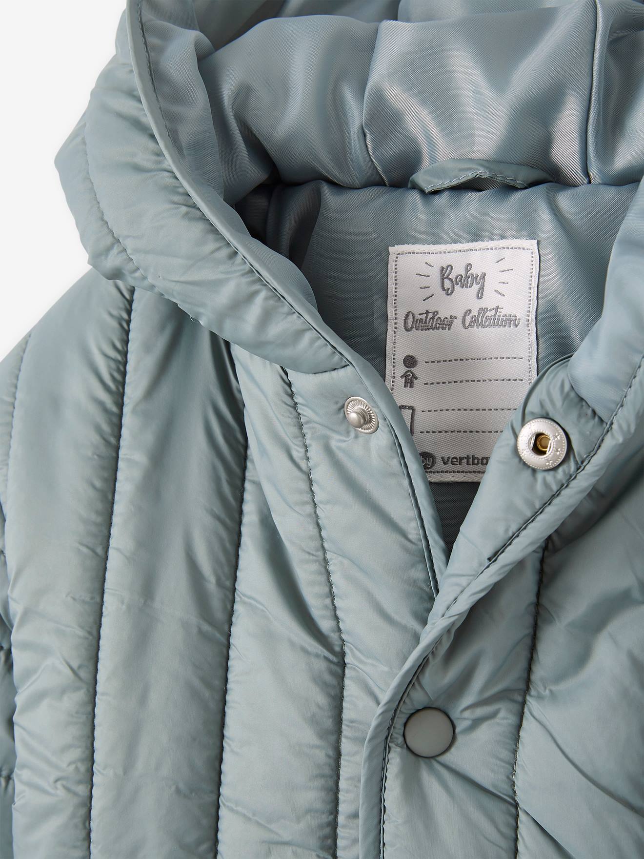 Manteau bébé matelassé avec capuche marron