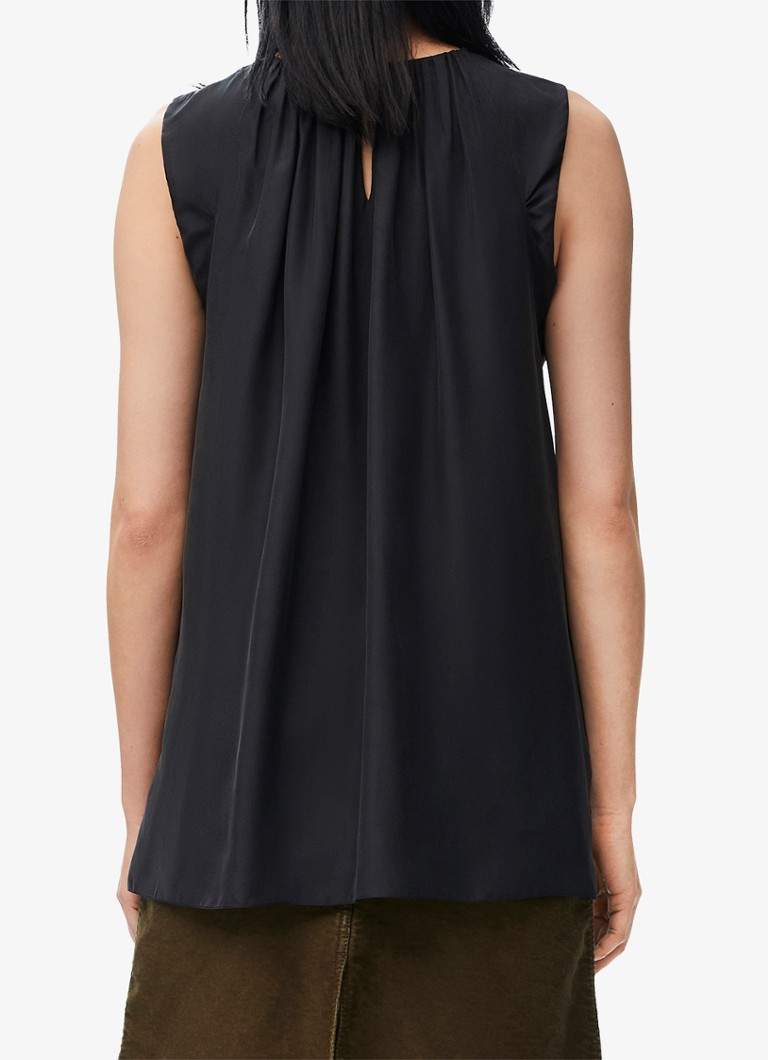 LOEWE Sleeveless silk top with detachable chain detail