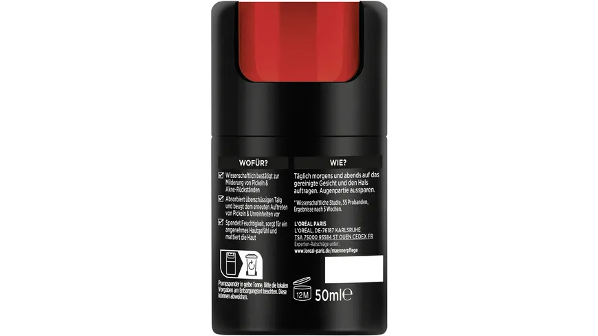 L'Oréal Men Expert Pure Carbon Anti-Akne Feuchtigkeitscreme Gesicht 50 ml