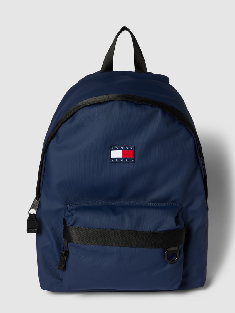 Rucksack in Two-Tone-Machart mit Label-Patch in marineblau
