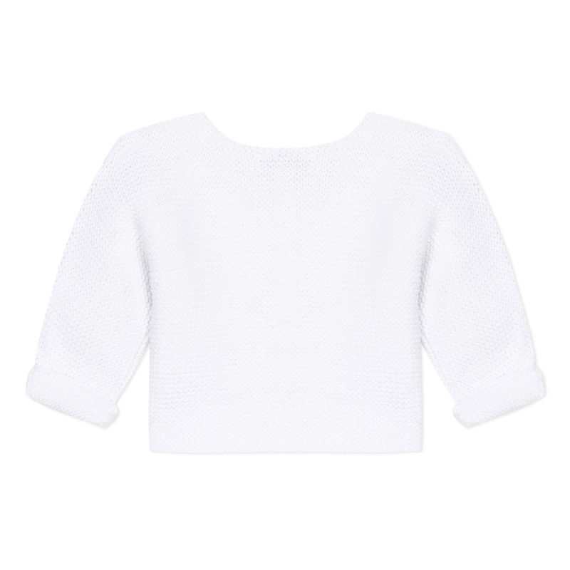 Cardigan blanc en coton point mousse naissance Absorba