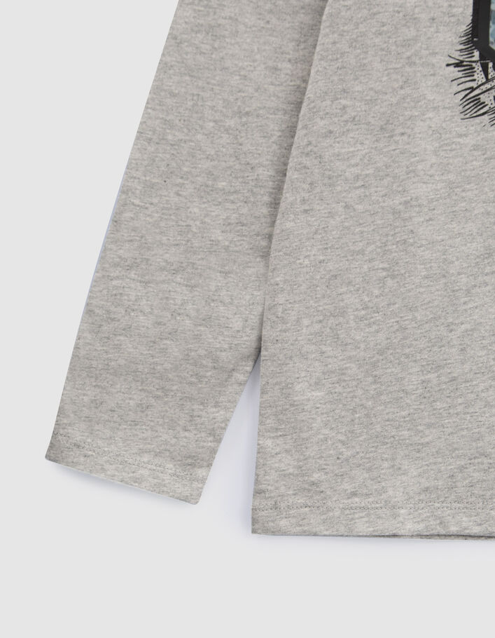 T-shirt gris visuel tigre et masque lenticulaire garçon