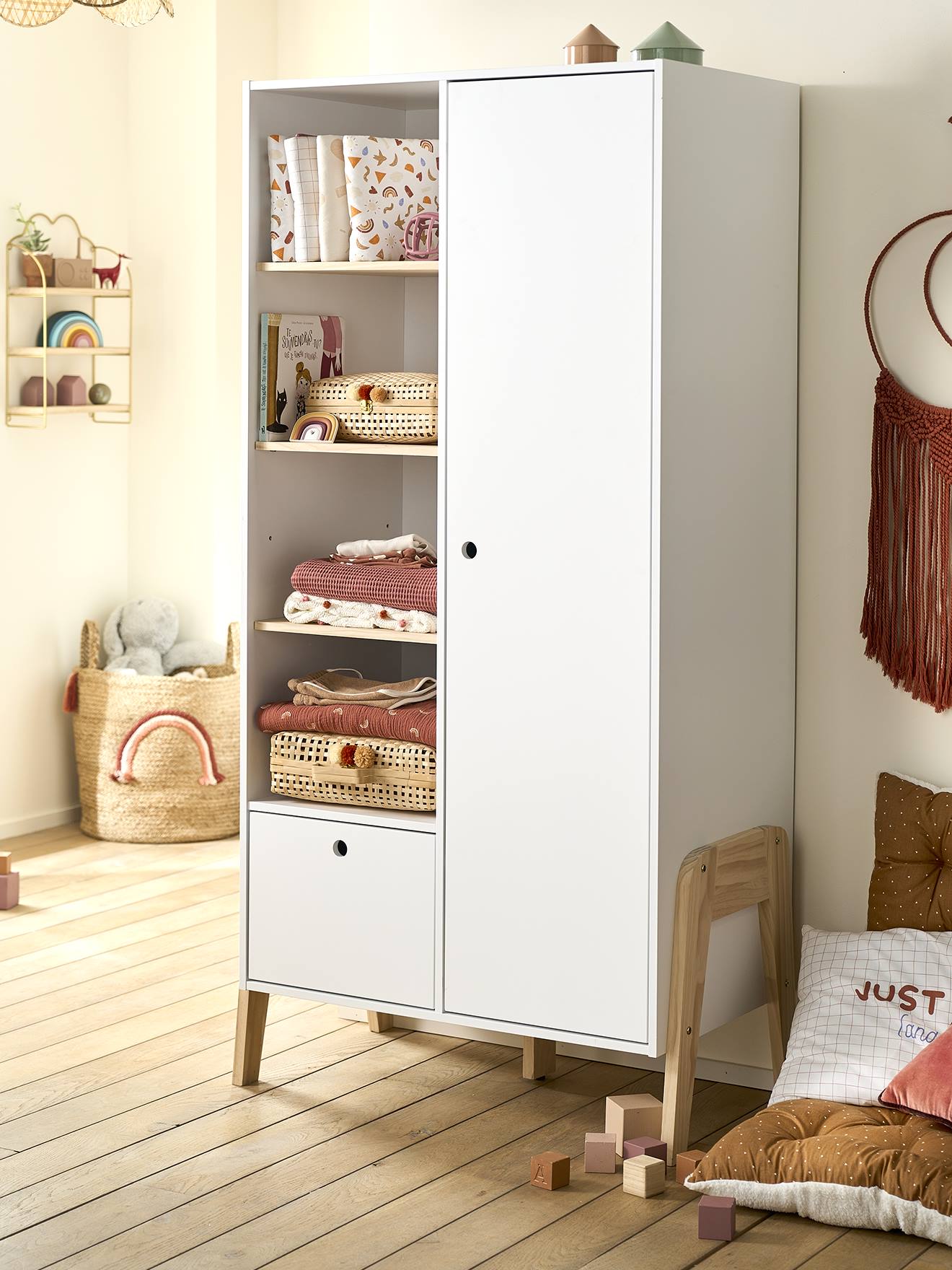 Vertbaudet Kinderzimmer Kleiderschrank RETRO - weiß