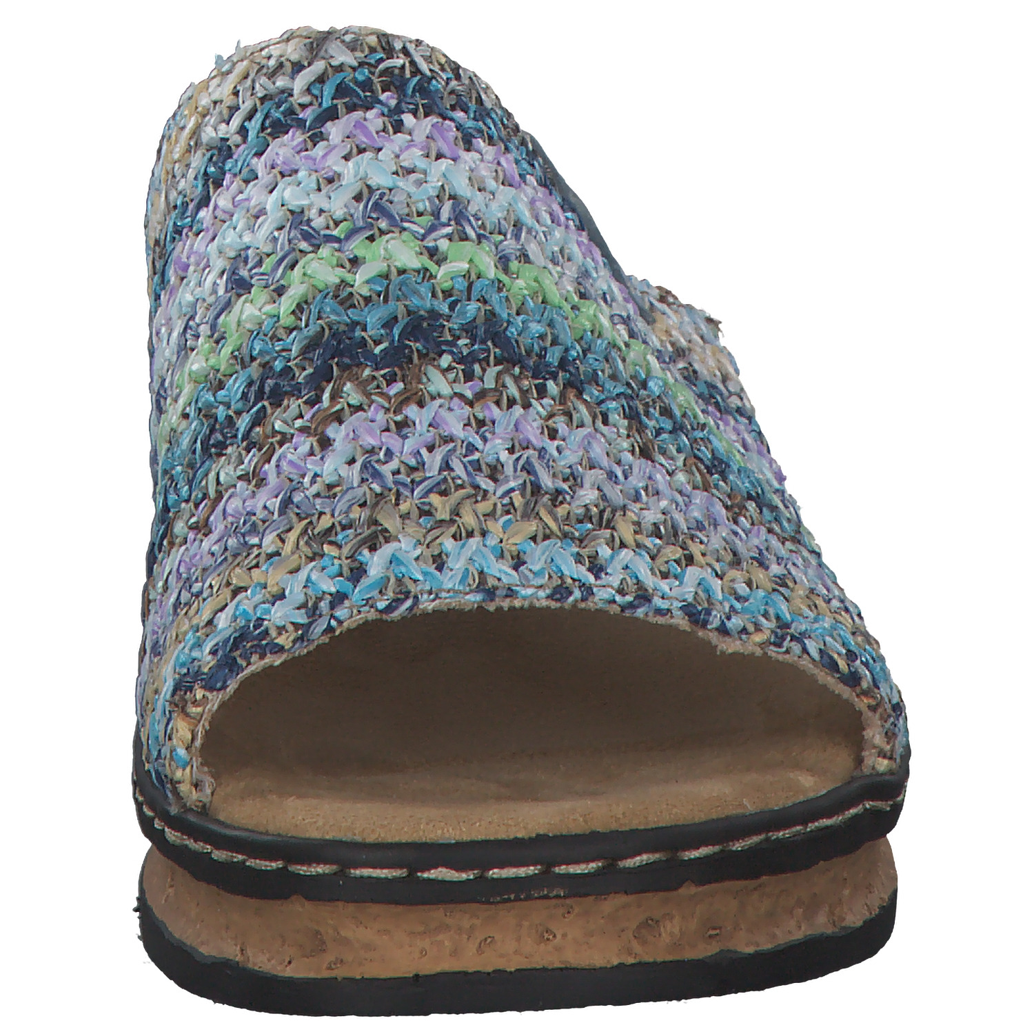 Rieker 62968, Plateau-Pantoletten, Damen, blau-multi/aqua