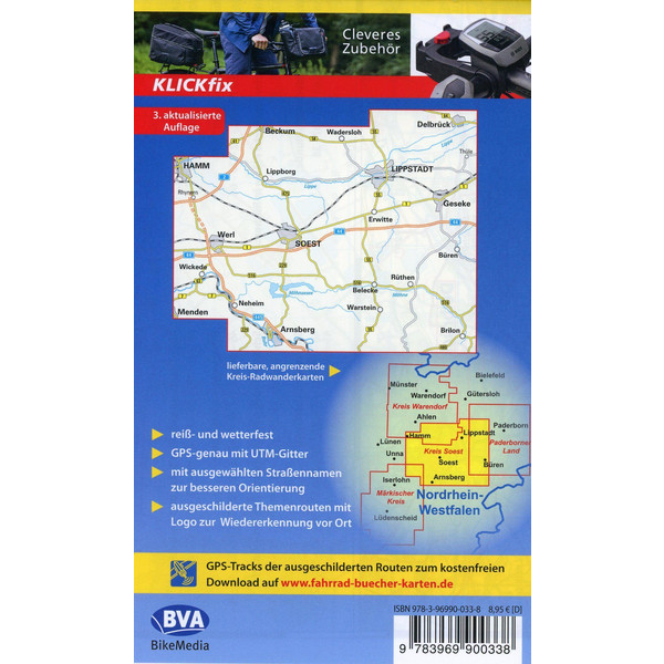 RADWANDERKARTE BVA DIE SCHÖNSTEN RADTOUREN IM KREIS SOEST - Fahrradkarte